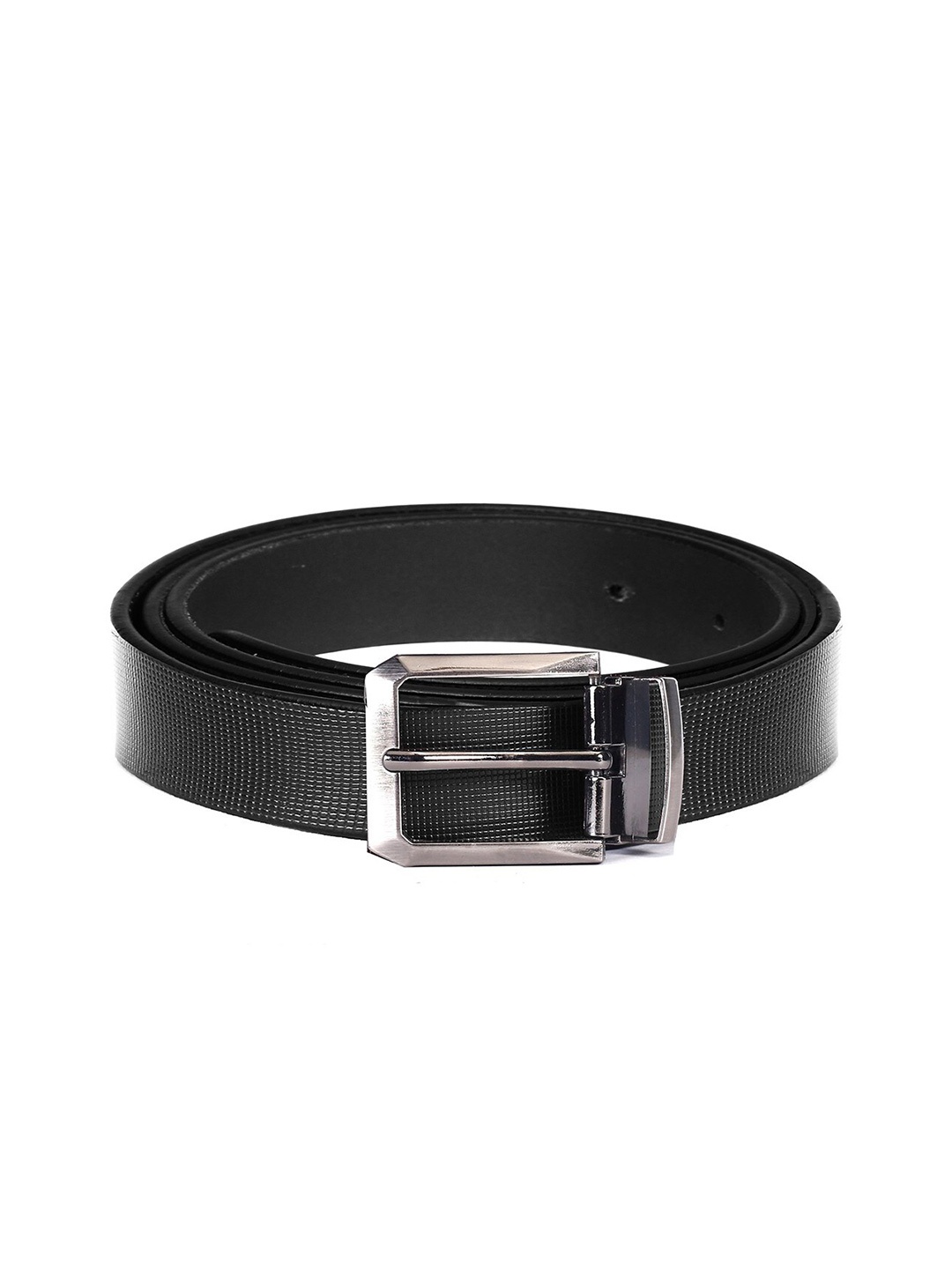 

AVOLT Men Black Textured Leather Formal Belt