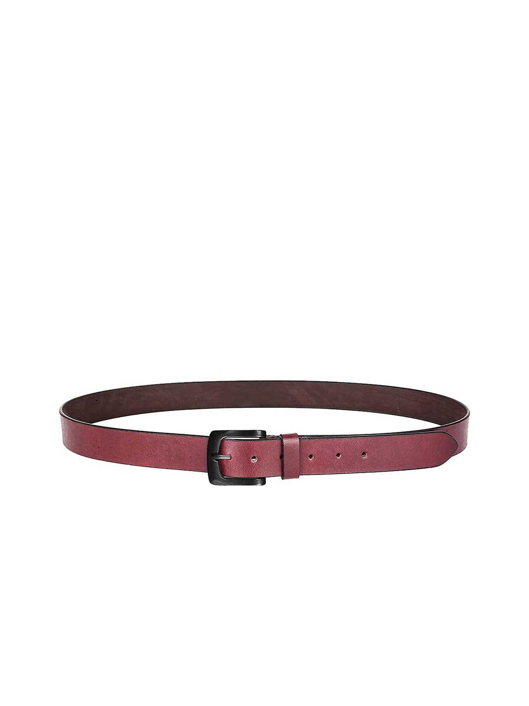 

AVOLT Men Maroon Leather Formal Belt