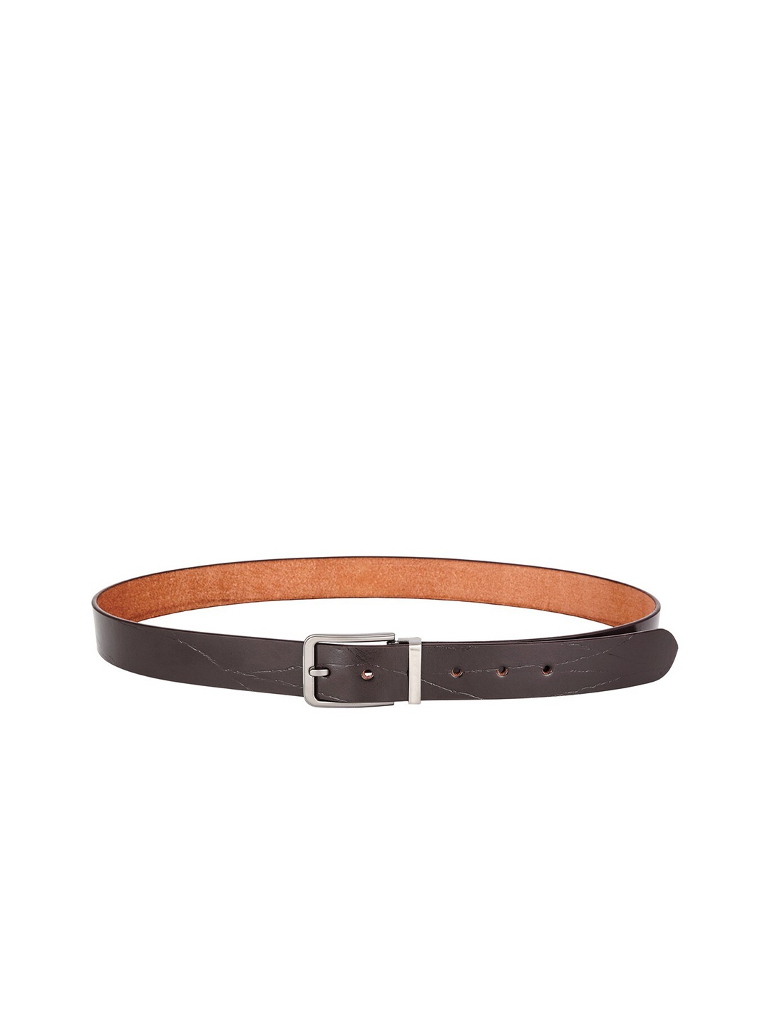 

AVOLT Men Brown Textured Leather Belt