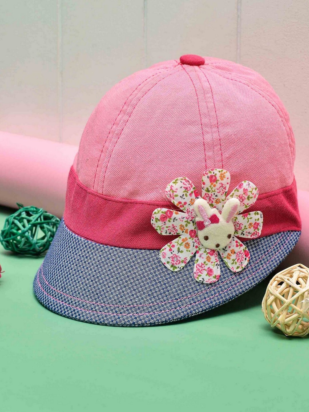 

POPLINS Unisex Kids Pink & Blue Baseball Cap