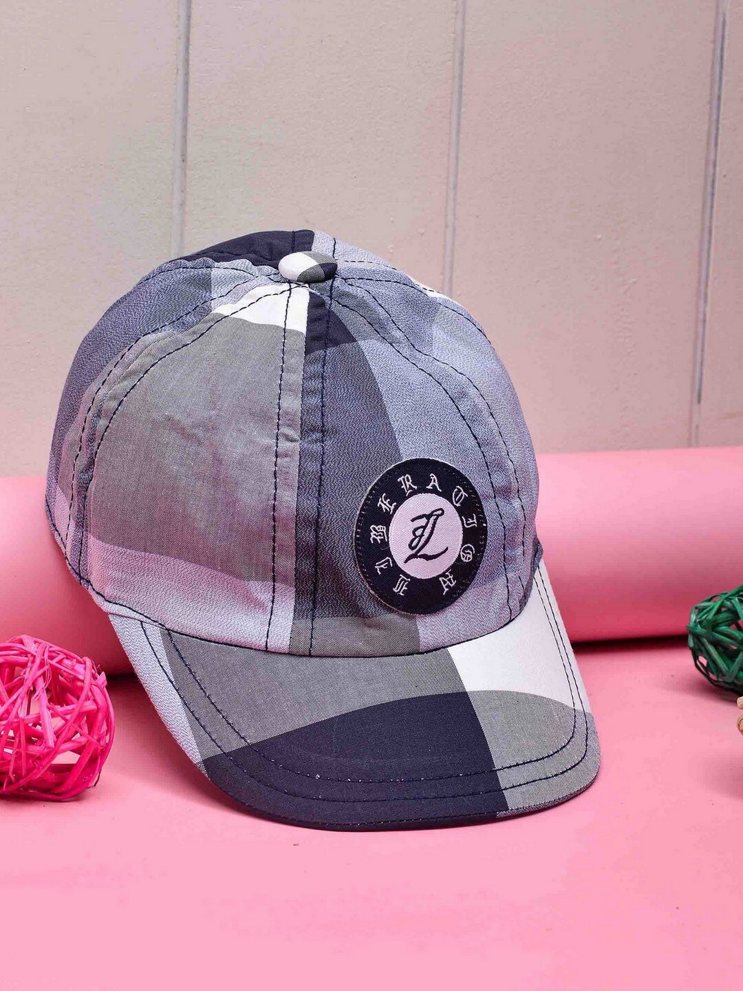 

POPLINS Unisex Kids Blue & White Printed Baseball Cap