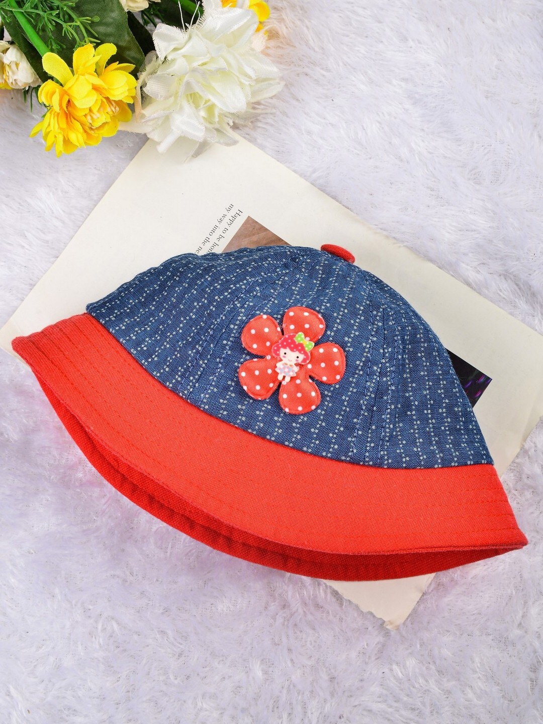 

POPLINS Unisex Kids Blue & Red Printed Beanie