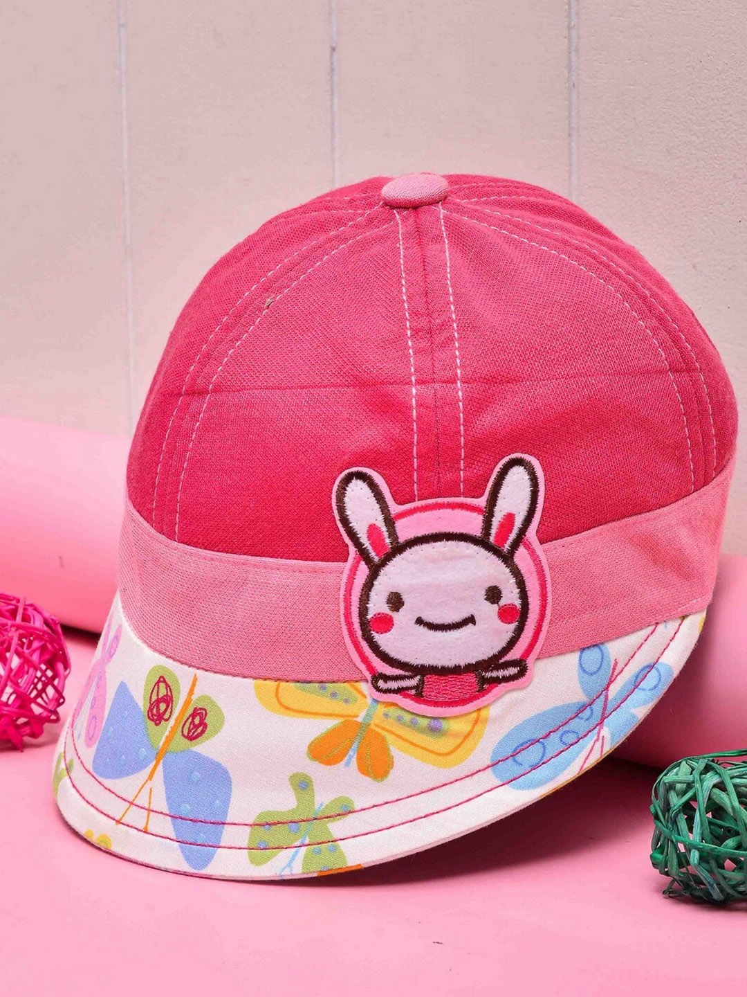 

POPLINS Unisex Kids Pink & White Baseball Cap