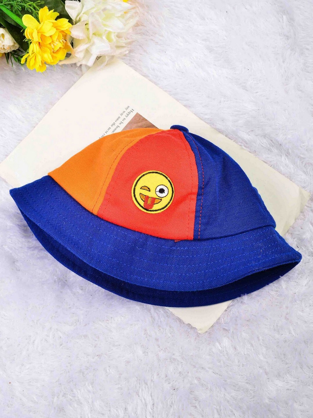

POPLINS Unisex Kids Blue & Red Colourblocked Beanie