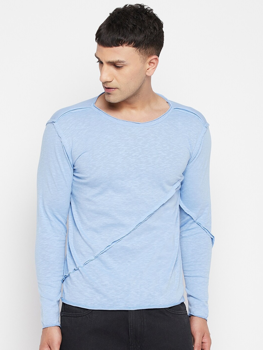 

FUGAZEE Men Blue Solid Slim Fit T-shirt