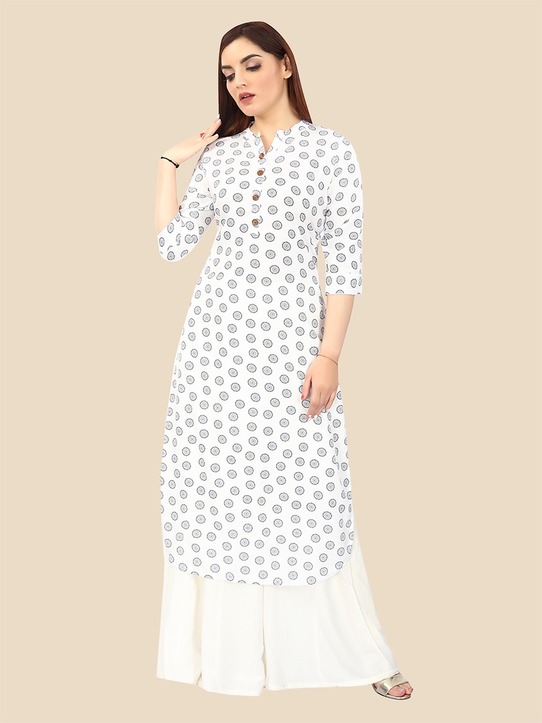 

FEMMIBELLA Women Printed Kurta, White