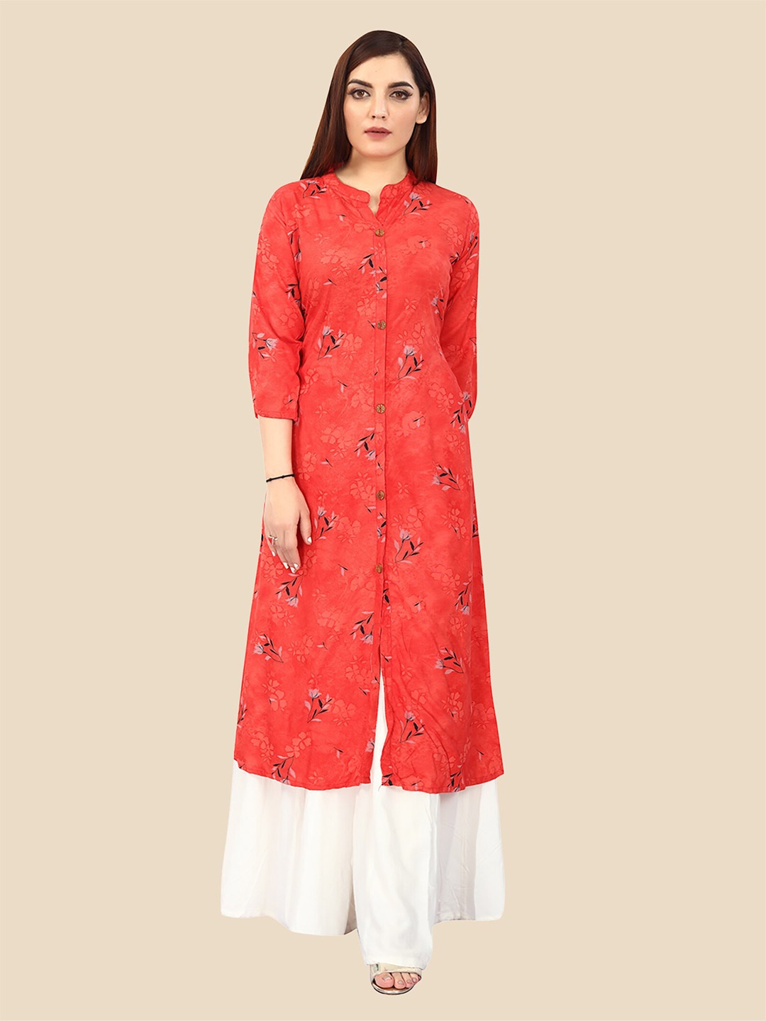 

FEMMIBELLA Women Floral Printed Floral Kurta, Red