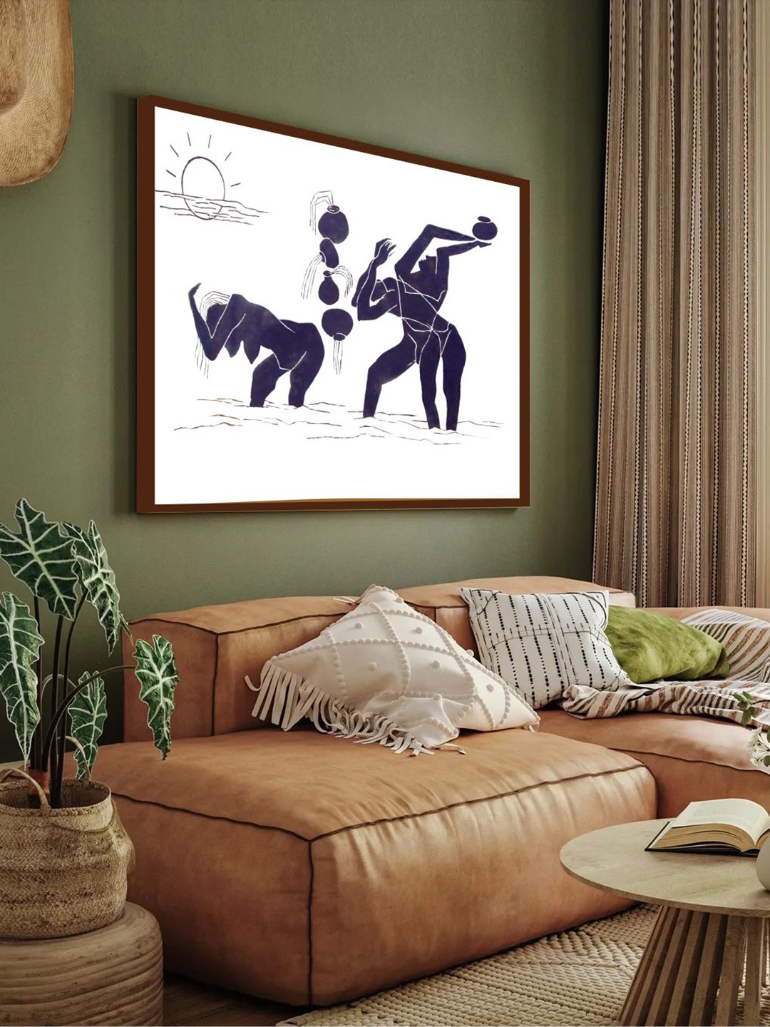 

The Art House White & Blue Abstract Painting Framed Wall Art