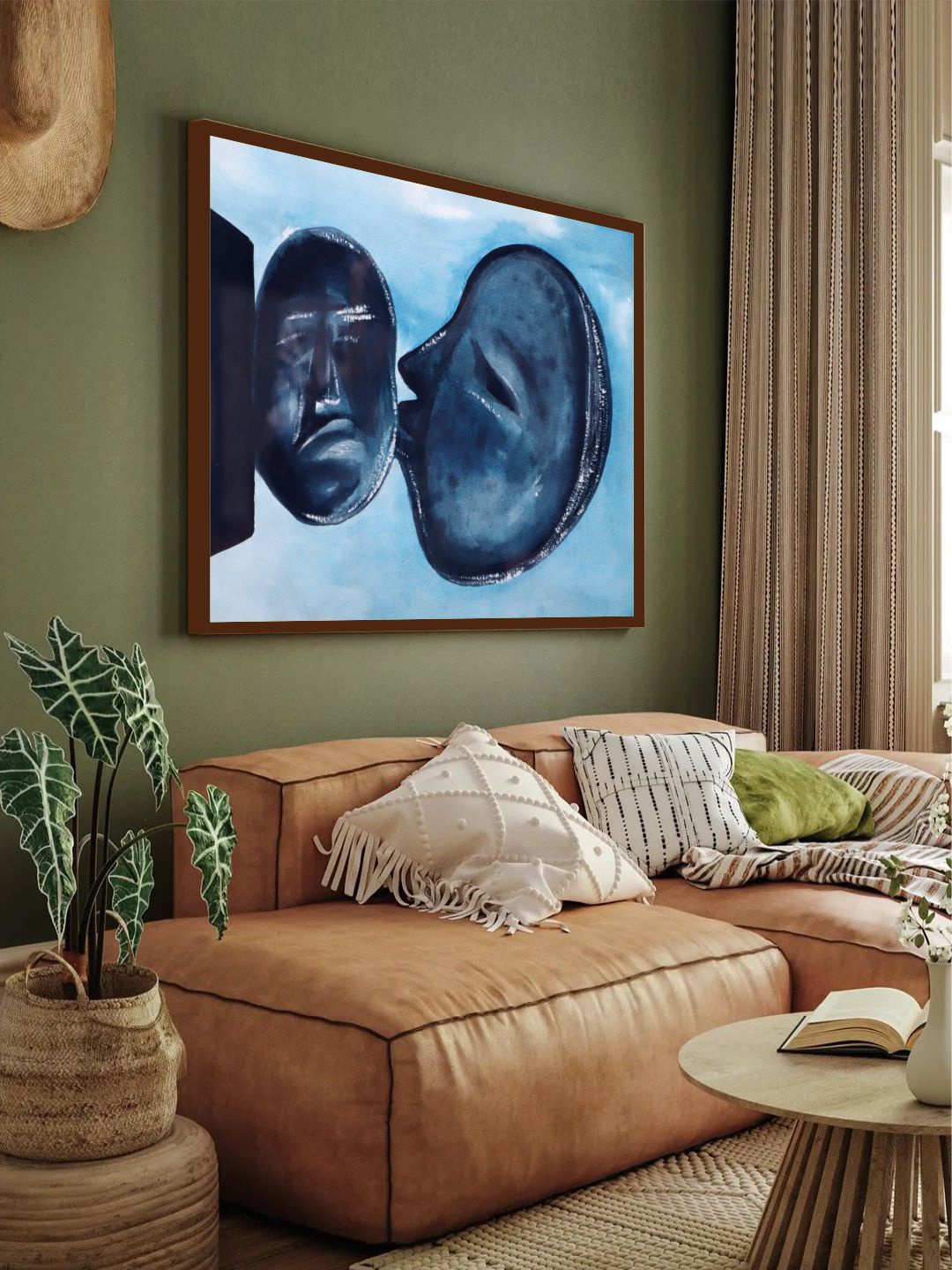 

The Art House Abstract Wall Art Paintings(40X30 INCHES), Blue