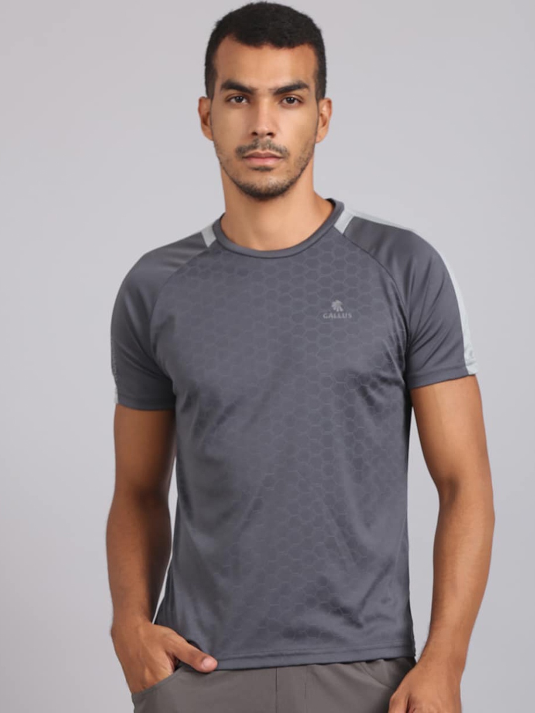 

Gallus Men Grey Printed Dri-FIT T-shirt