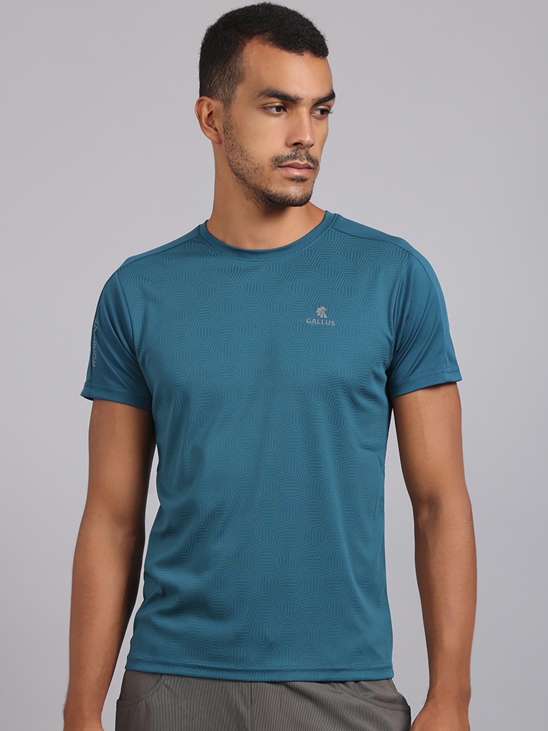 

Gallus Men Blue Dri-FIT Training or Gym T-shirt