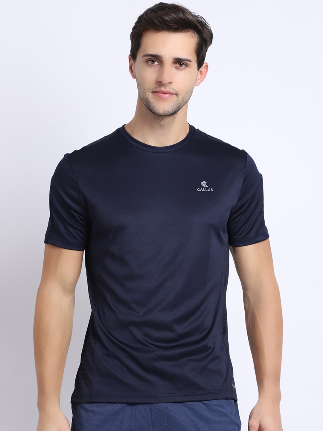 

Gallus Men Navy Blue Dri-FIT Training or Gym T-shirt