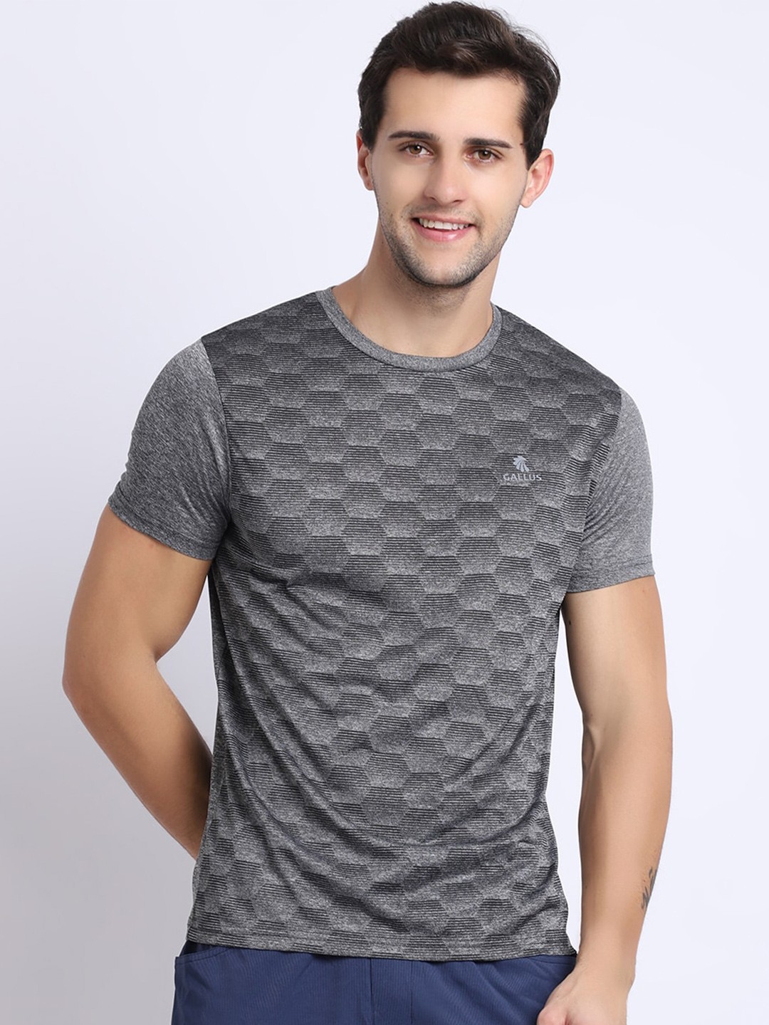 

Gallus Men Grey Printed Dri-FIT T-shirt