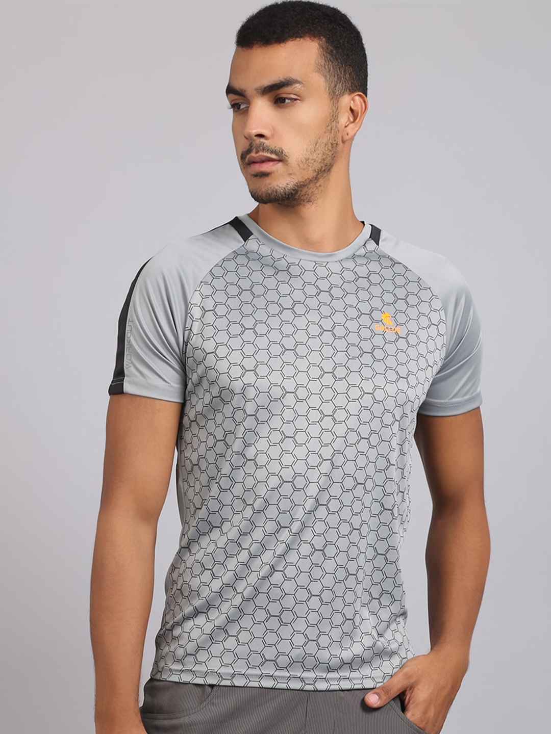 

Gallus Men Grey Printed Dri-FIT T-shirt