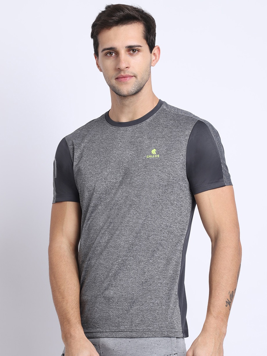 

Gallus Men Grey Melange Dri-FIT T-shirt