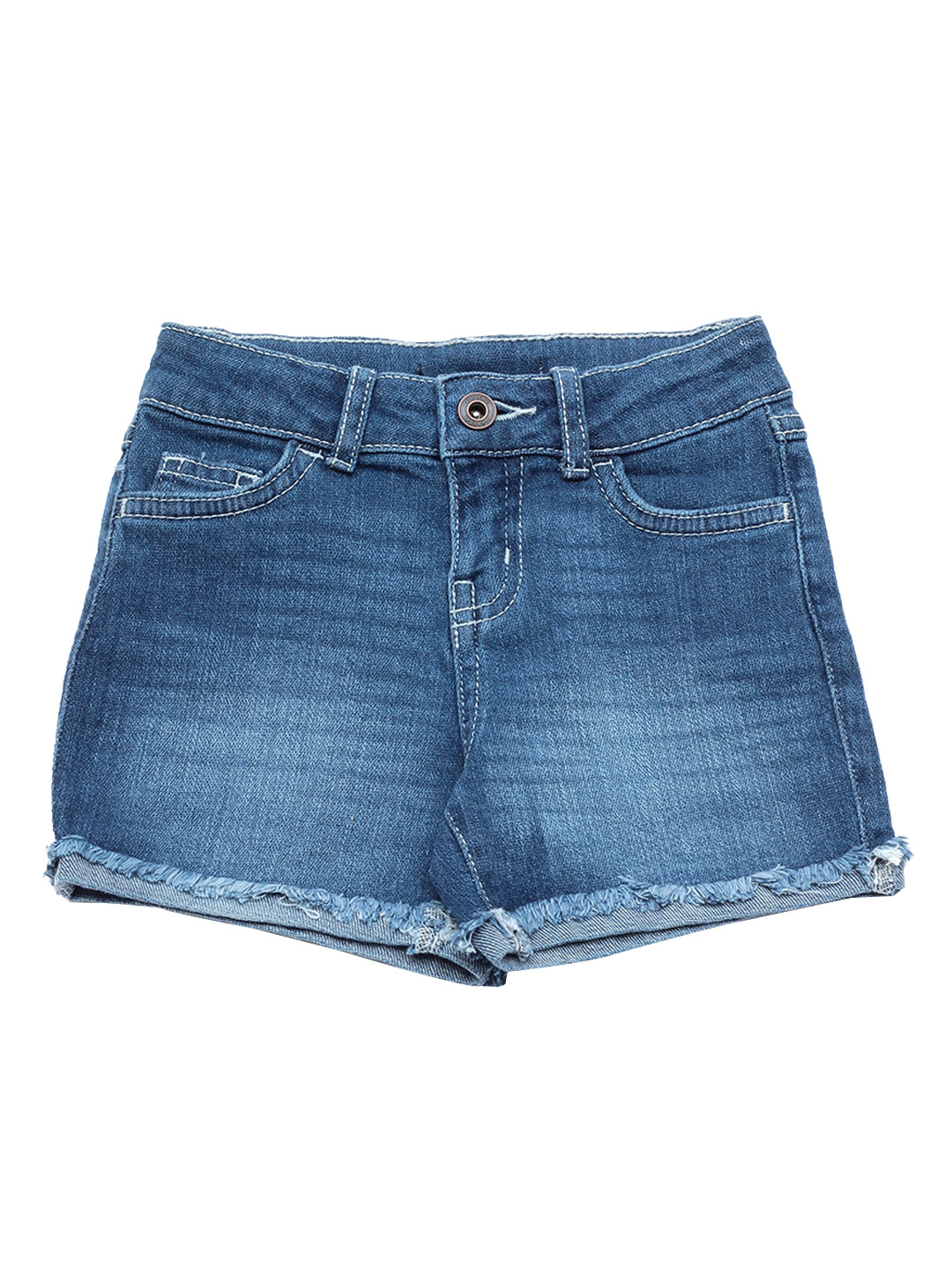 

Lil Lollipop Unisex Kids Blue Mild Distressed Denim Shorts