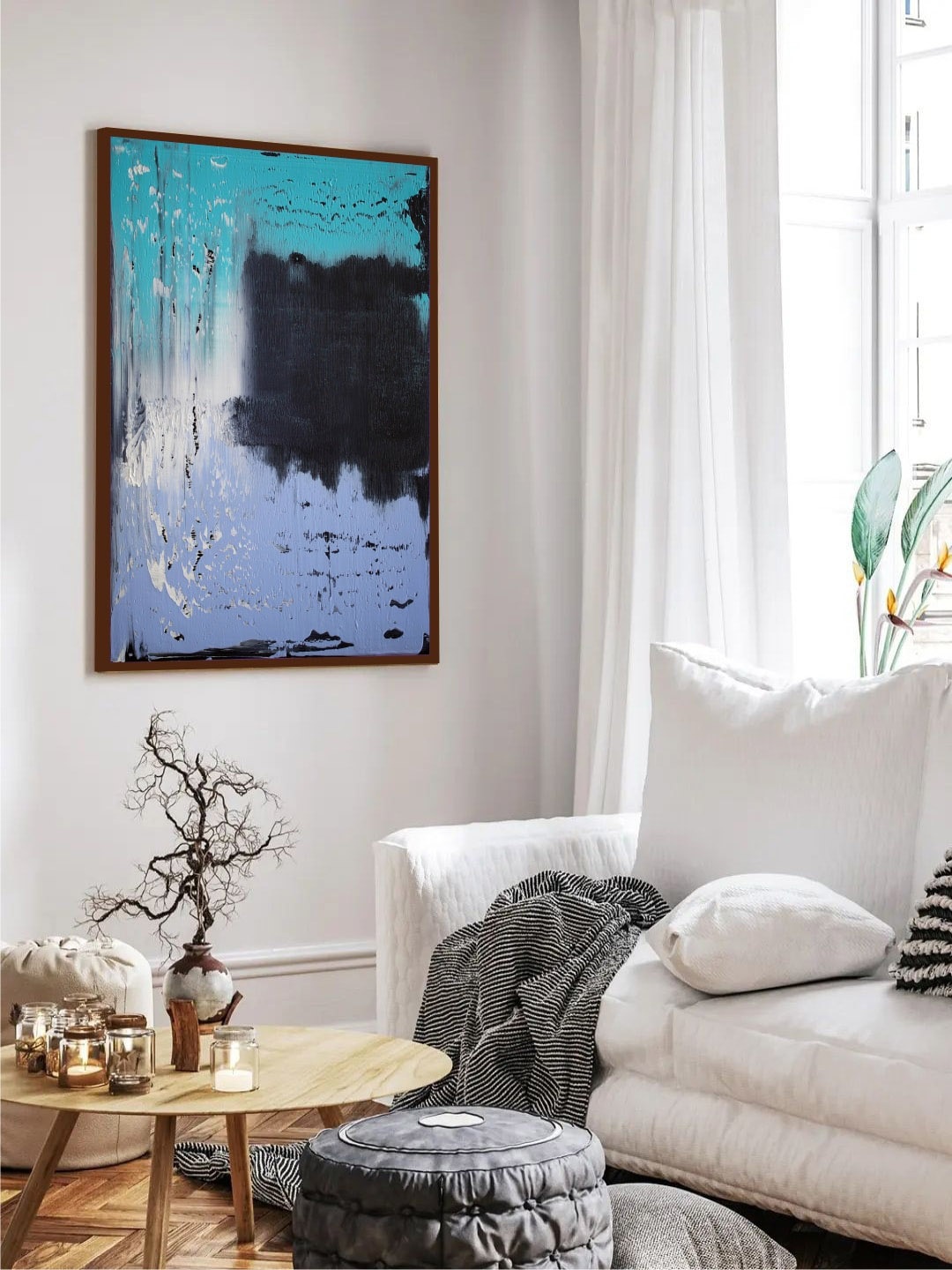 

The Art House Green & Purple Abstract Painting Wall Art