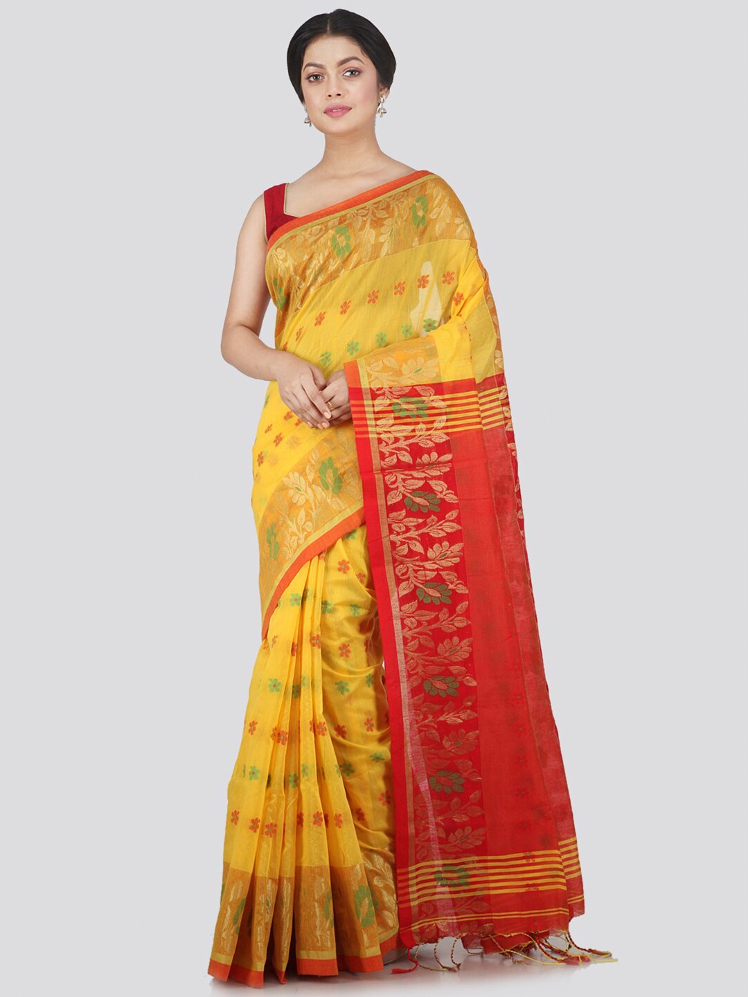 

PinkLoom Yellow Woven Design Saree