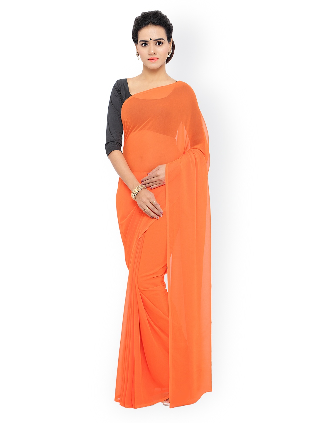 

Vogue Era Orange Georgette Saree