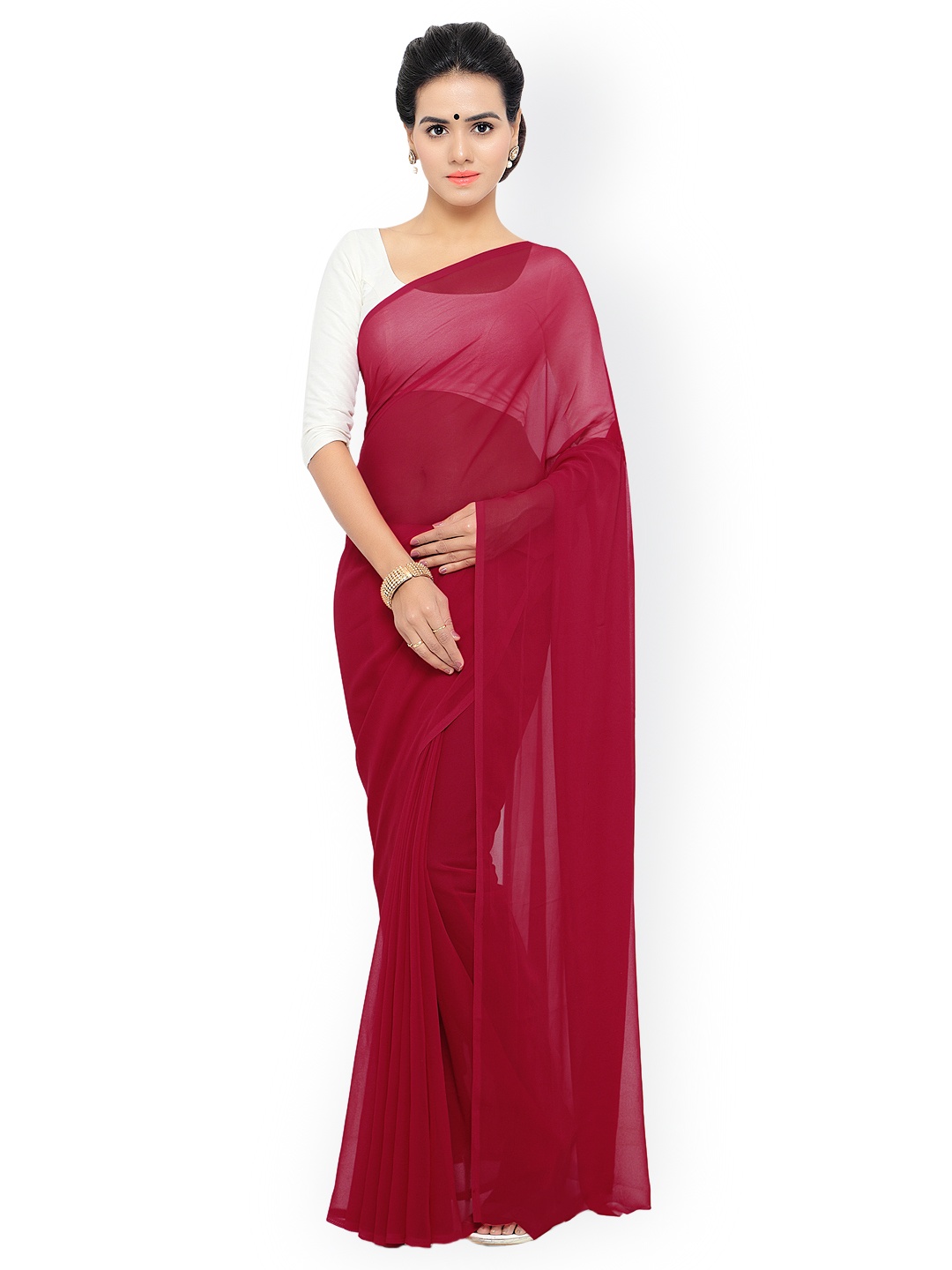 

Vogue Era Maroon Georgette Saree