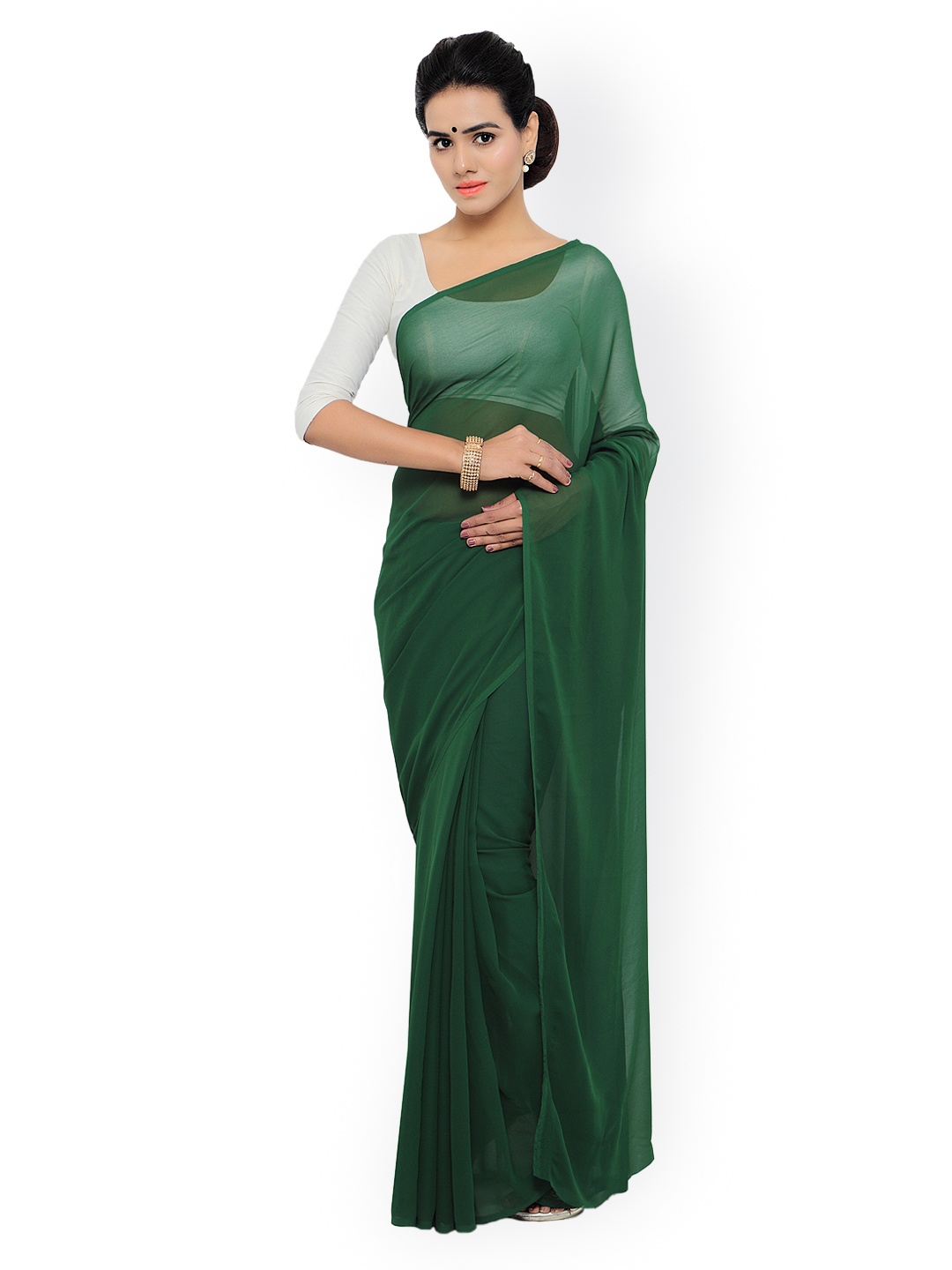 

Vogue Era Green Georgette Saree