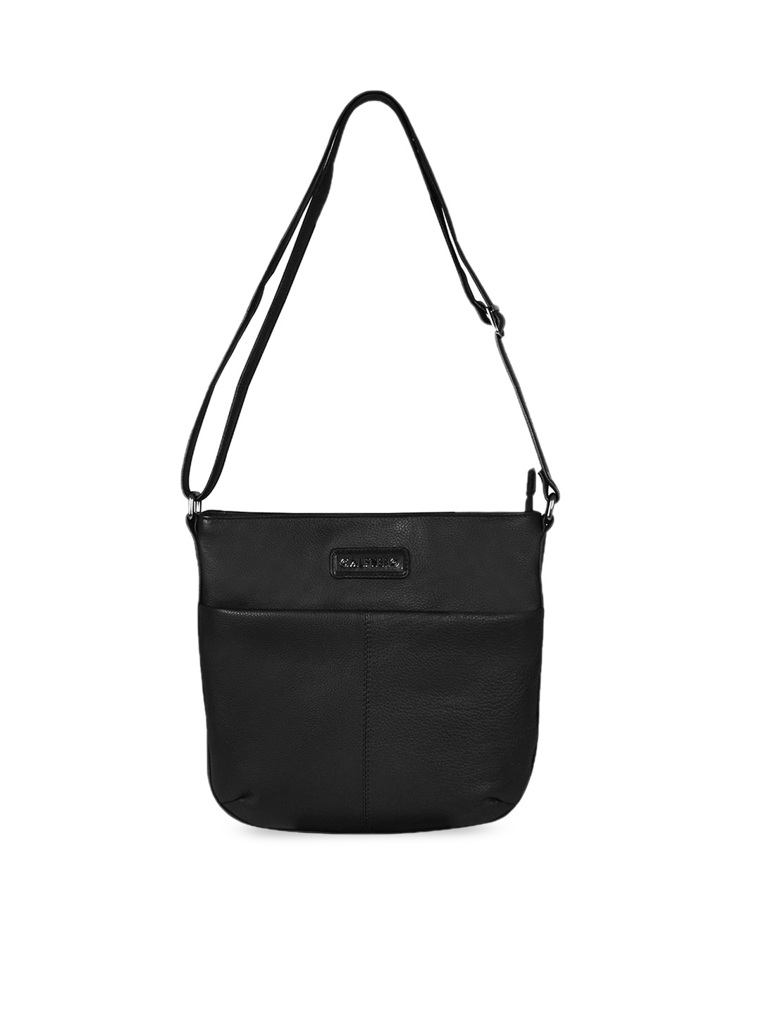 

CALFNERO Women Black Textured Leather Structured Shoulder Bag