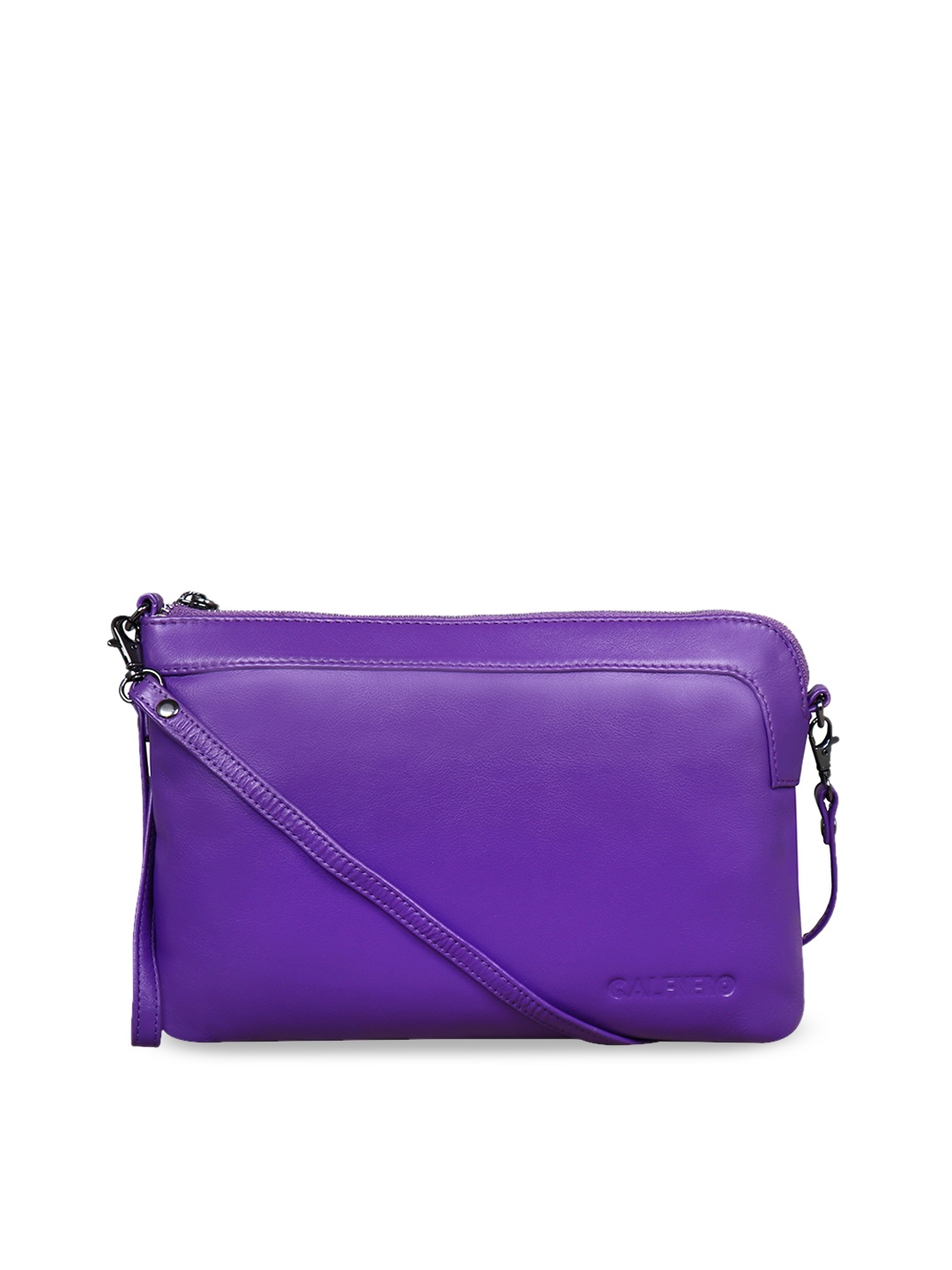 

CALFNERO Violet Leather Structured Sling Bag