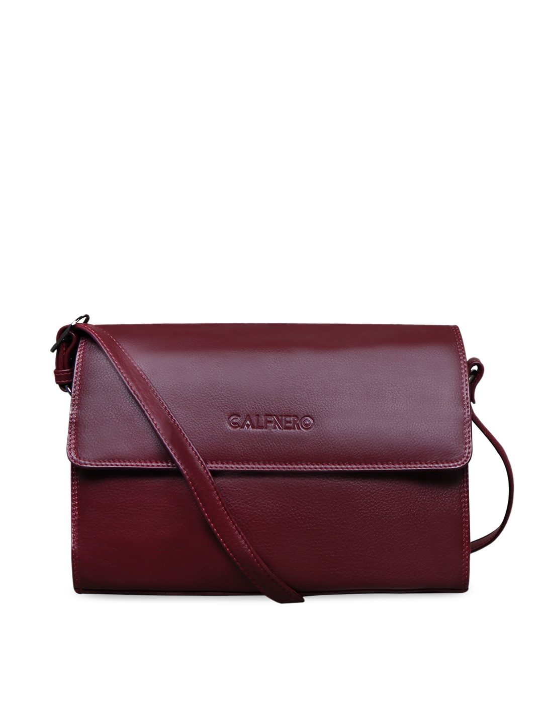 

CALFNERO Brown Leather Structured Sling Bag