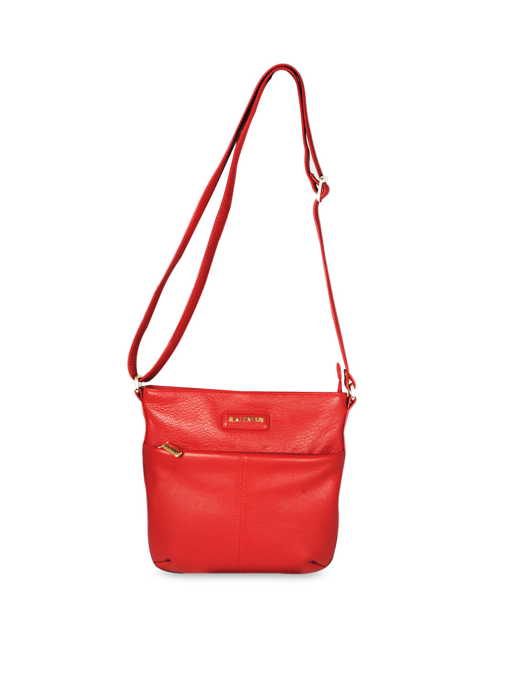 

CALFNERO Red Leather Structured Sling Bag