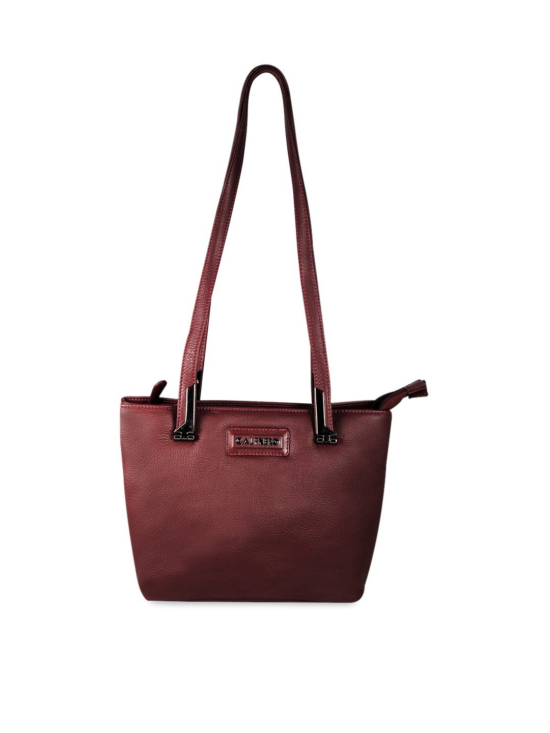 

CALFNERO Brown Leather Structured Shoulder Bag