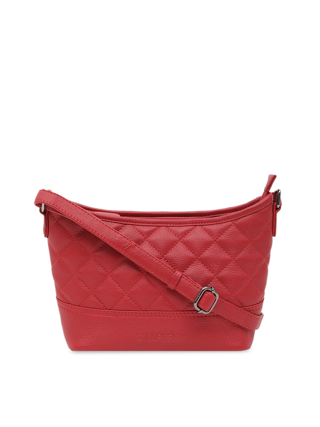 

CALFNERO Red Leather Quilted Sling Bag