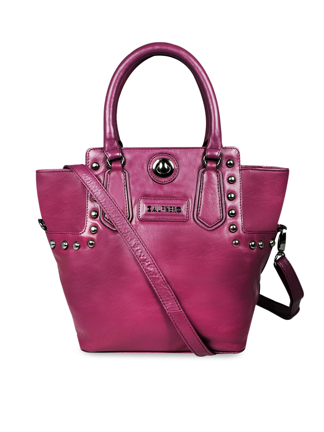 

CALFNERO Violet Leather Bucket Shoulder Bag