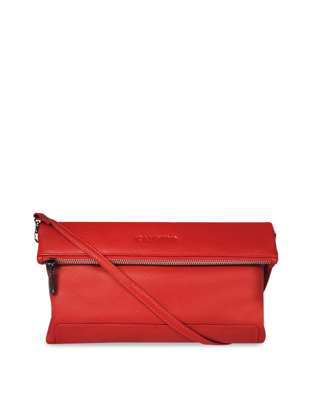 

CALFNERO Red Textured Leather Sling Bag