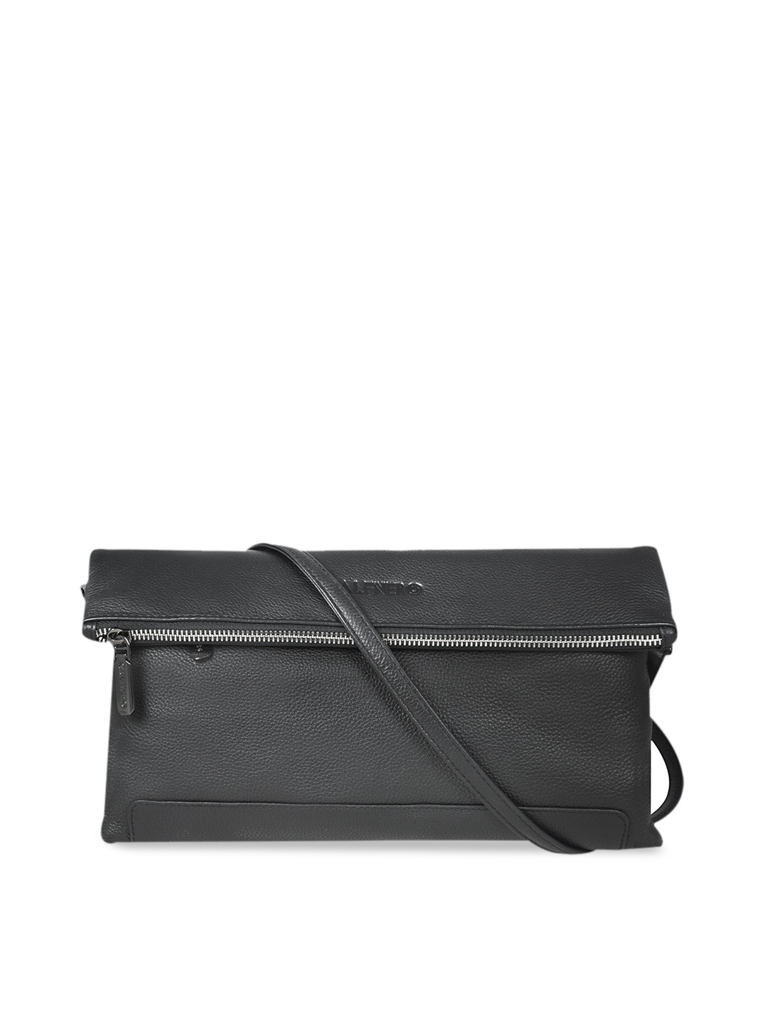 

CALFNERO Women Black Leather Structured Sling Bag