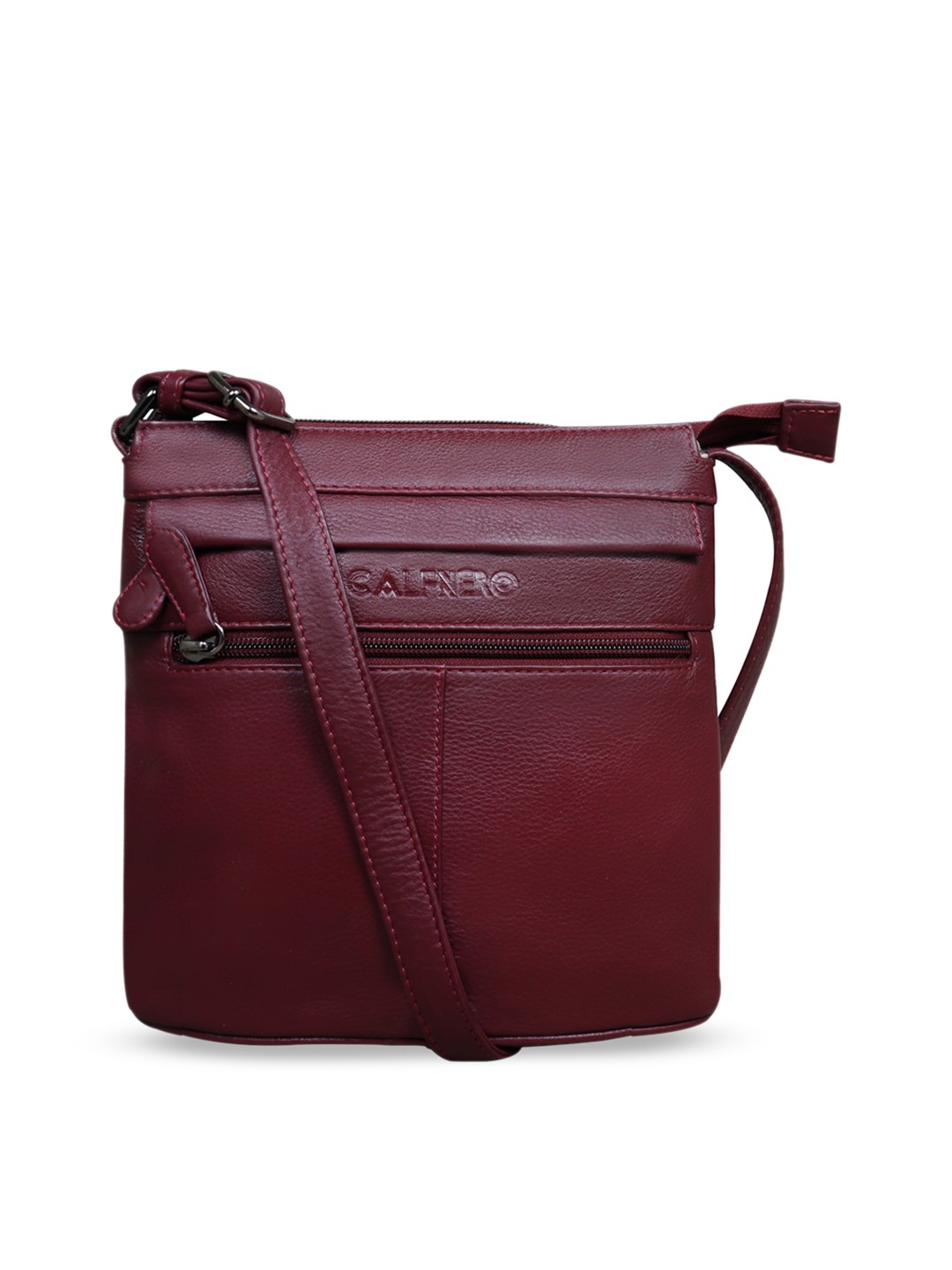 

CALFNERO Women Brown Leather Structured Sling Bag