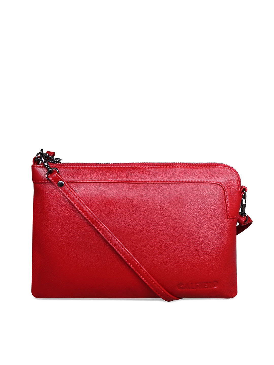 

CALFNERO Women Red Leather Structured Sling Bag