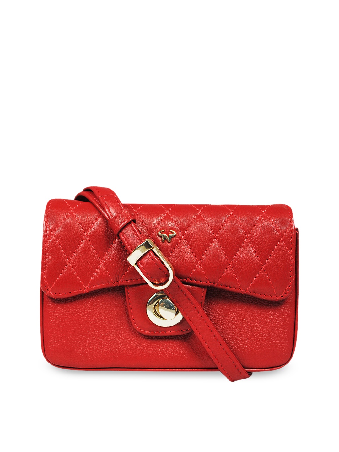 

CALFNERO Women Red Textured Leather Structured Sling Bag