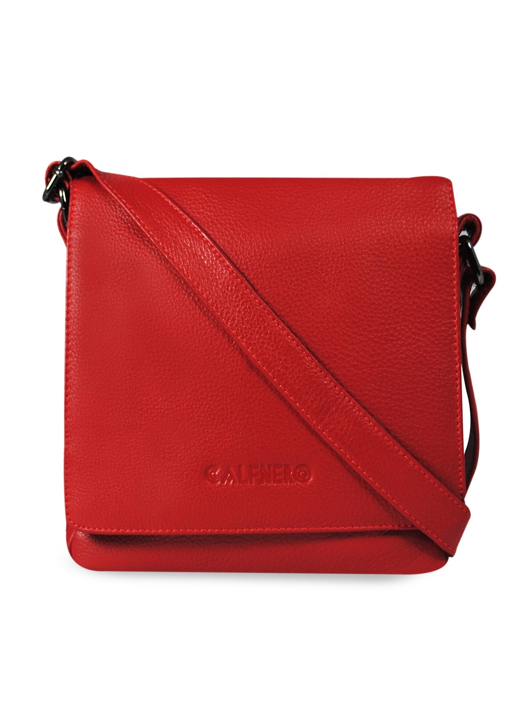 

CALFNERO Women Red Leather Structured Sling Bag