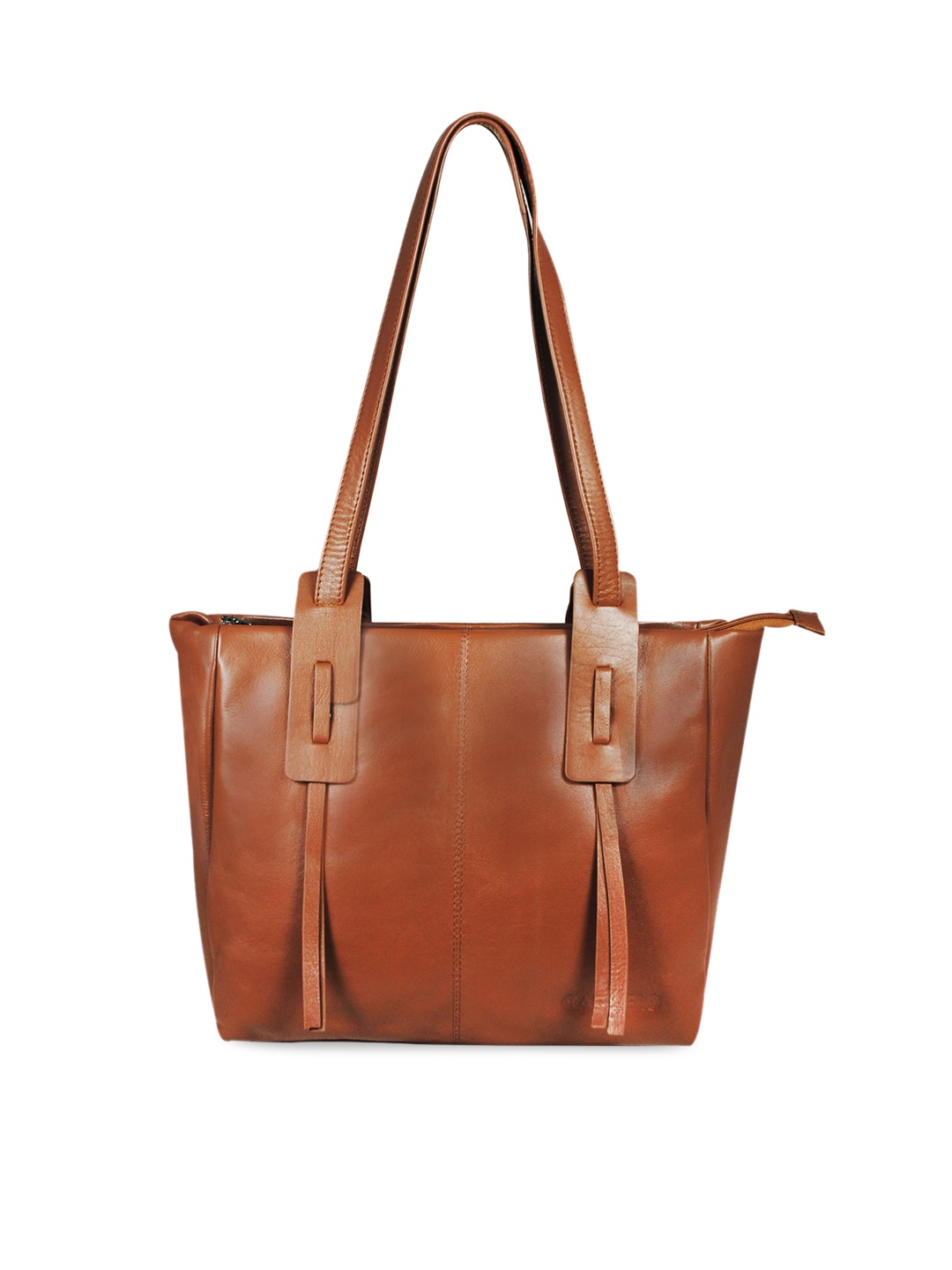 

CALFNERO Women Cream-Coloured Leather Structured Shoulder Bag