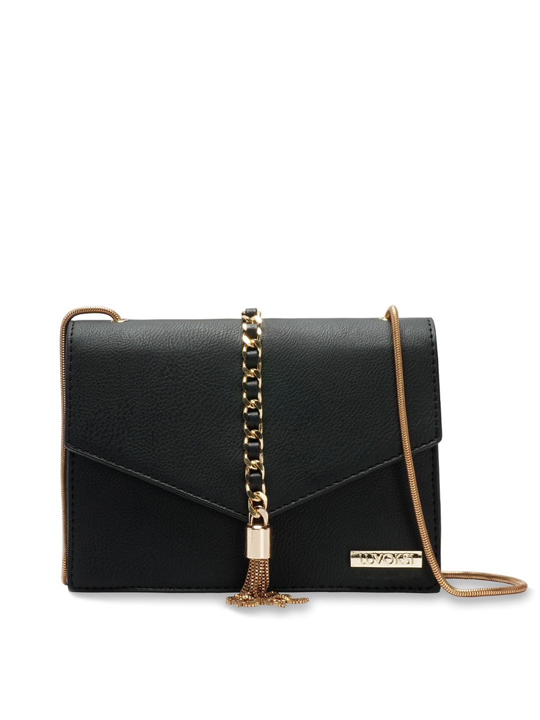 

Luvoksi Women Black PU Structured Sling Bag