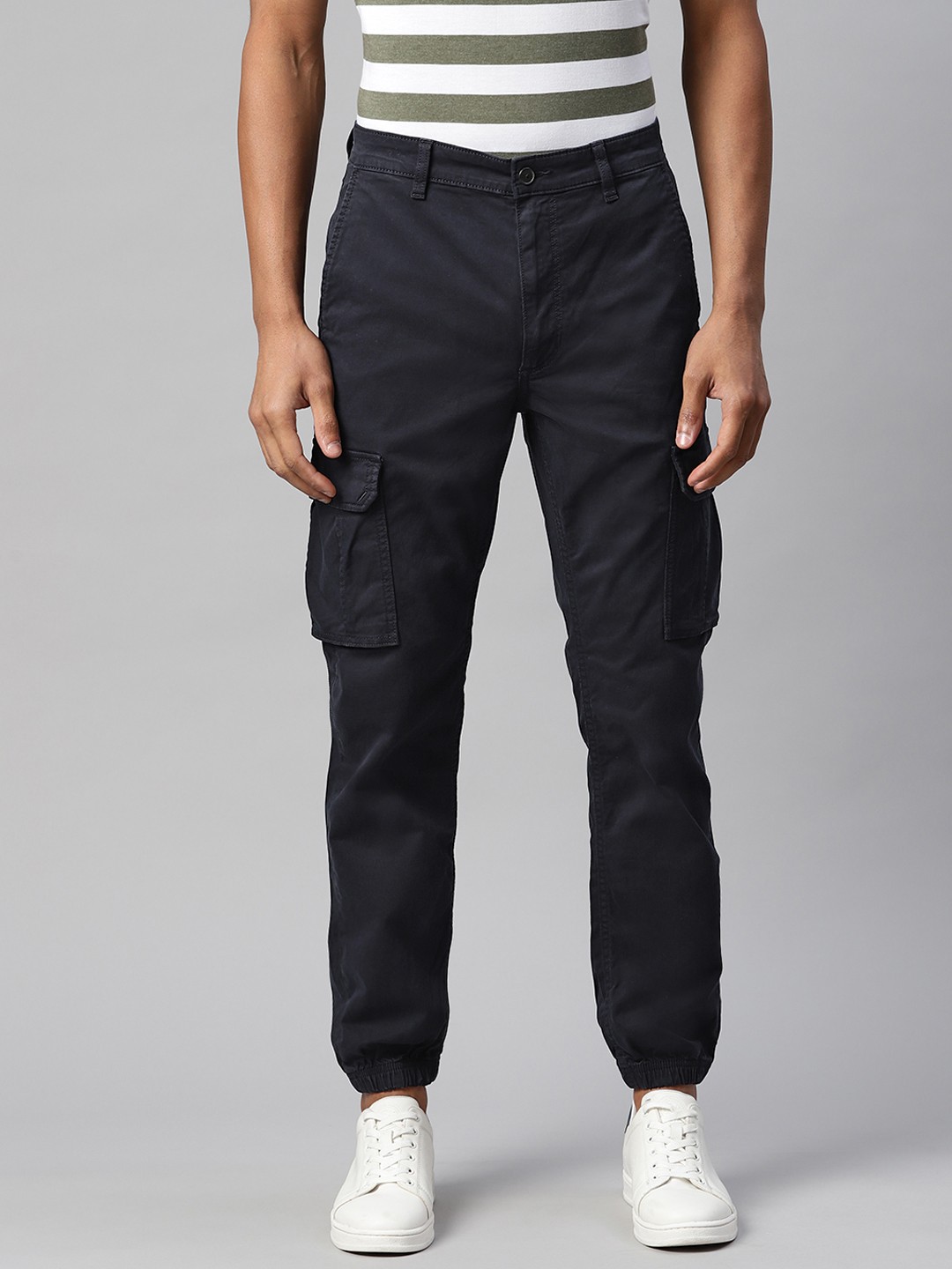 

Marks & Spencer Men Navy Blue Cargos Trousers