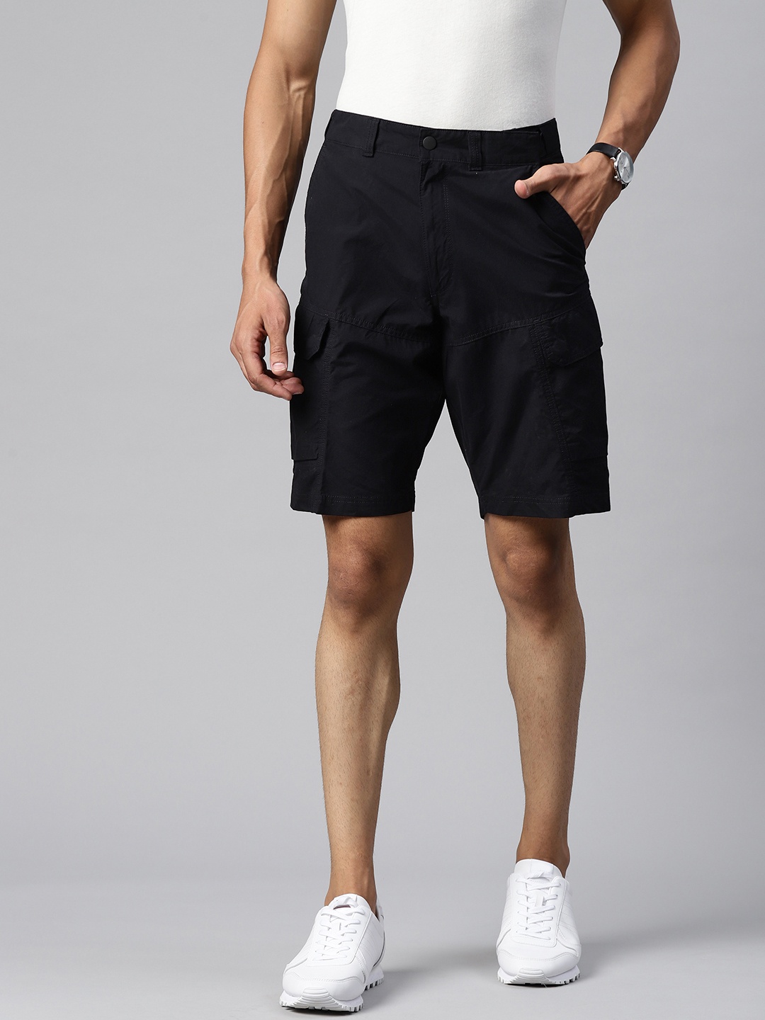 

Marks & Spencer Men Black Cargo Shorts