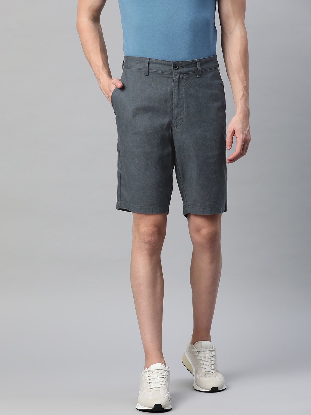 

Marks & Spencer Men Linen Cotton Chino Shorts, Charcoal