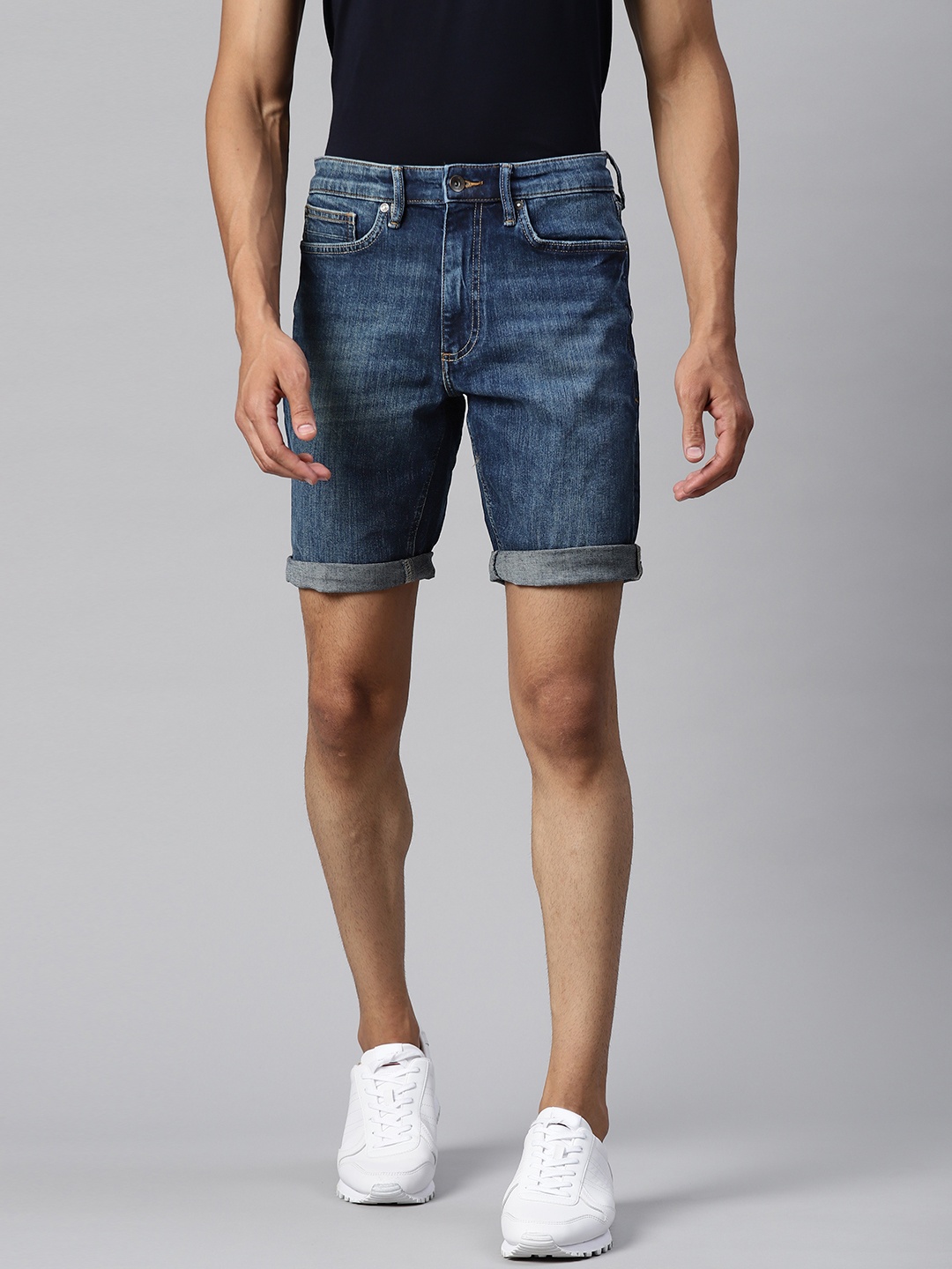 

Marks & Spencer Men Blue Denim Shorts