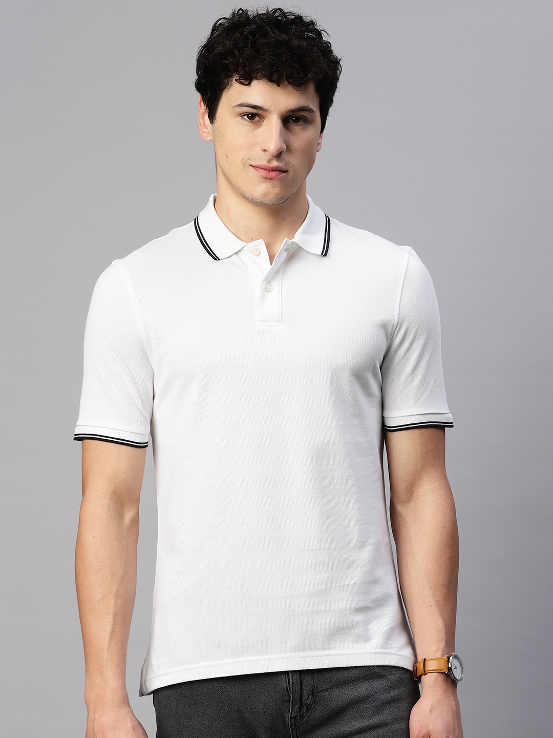 

Marks & Spencer Pure Cotton Polo Collar T-shirt, White