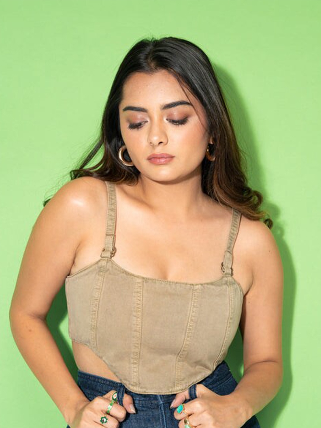 

FREAKINS Tan Bralette Crop Top