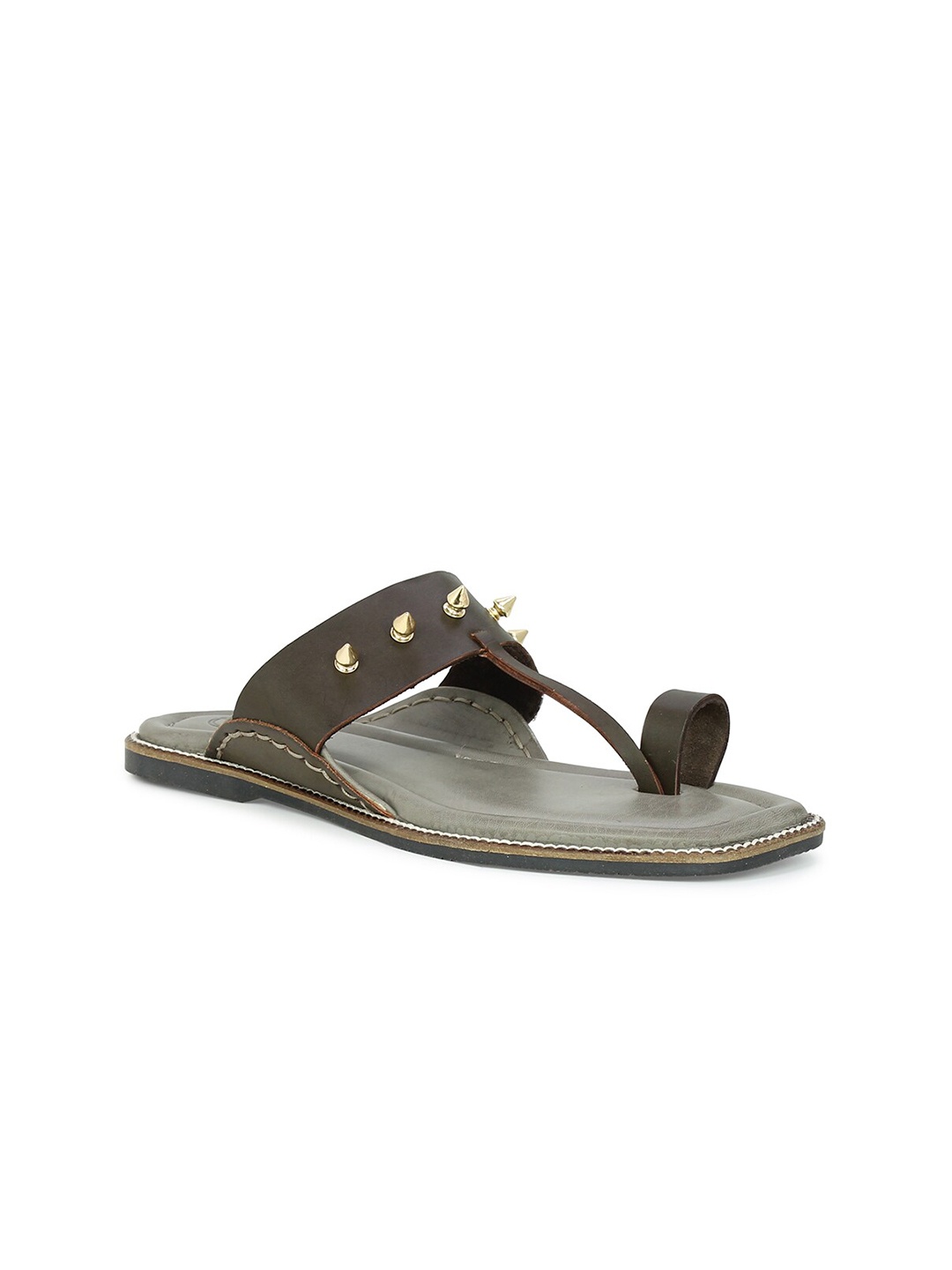 

PRIVO by Inc.5 Men Green & Grey Embellished Slip-On