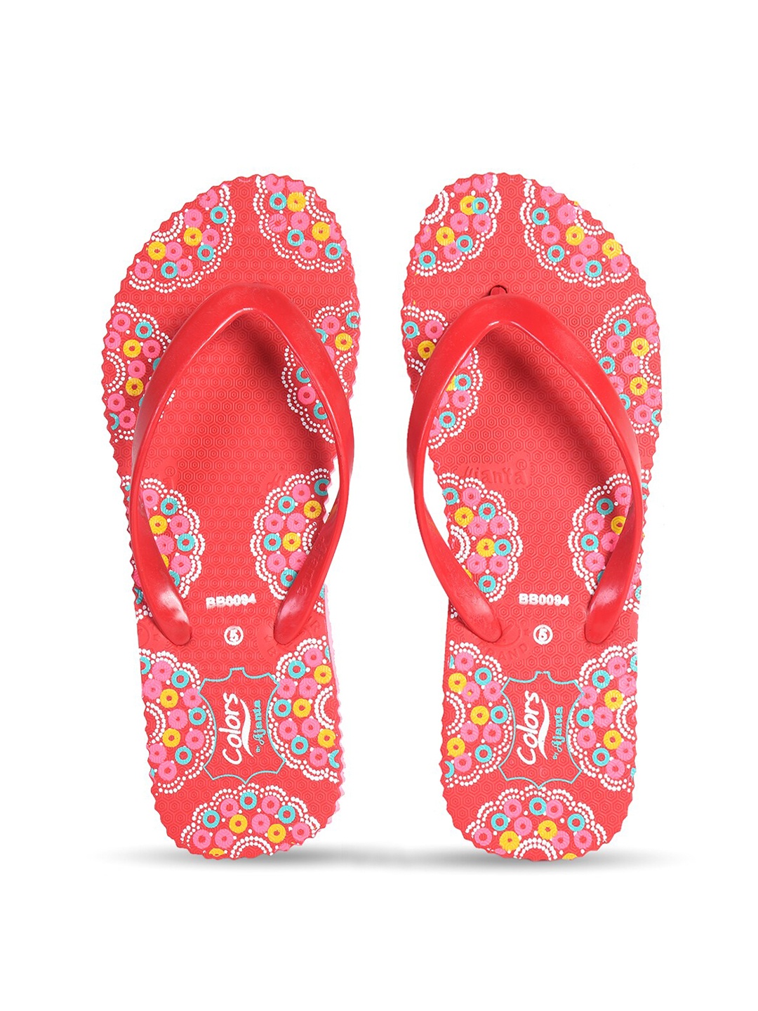 

Ajanta Women Red & White Printed Room Slippers