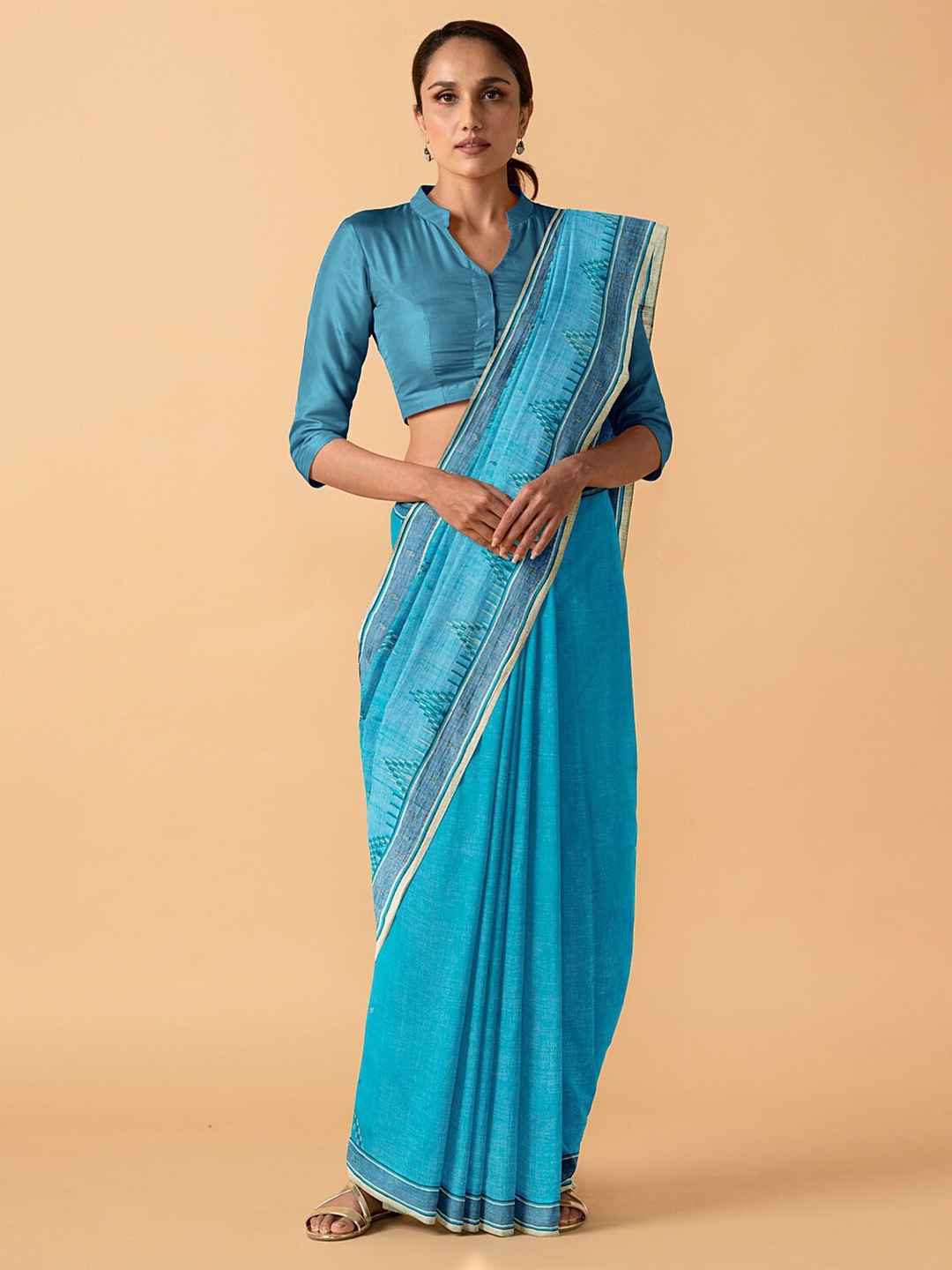 

Taneira Blue Pure Cotton Saree