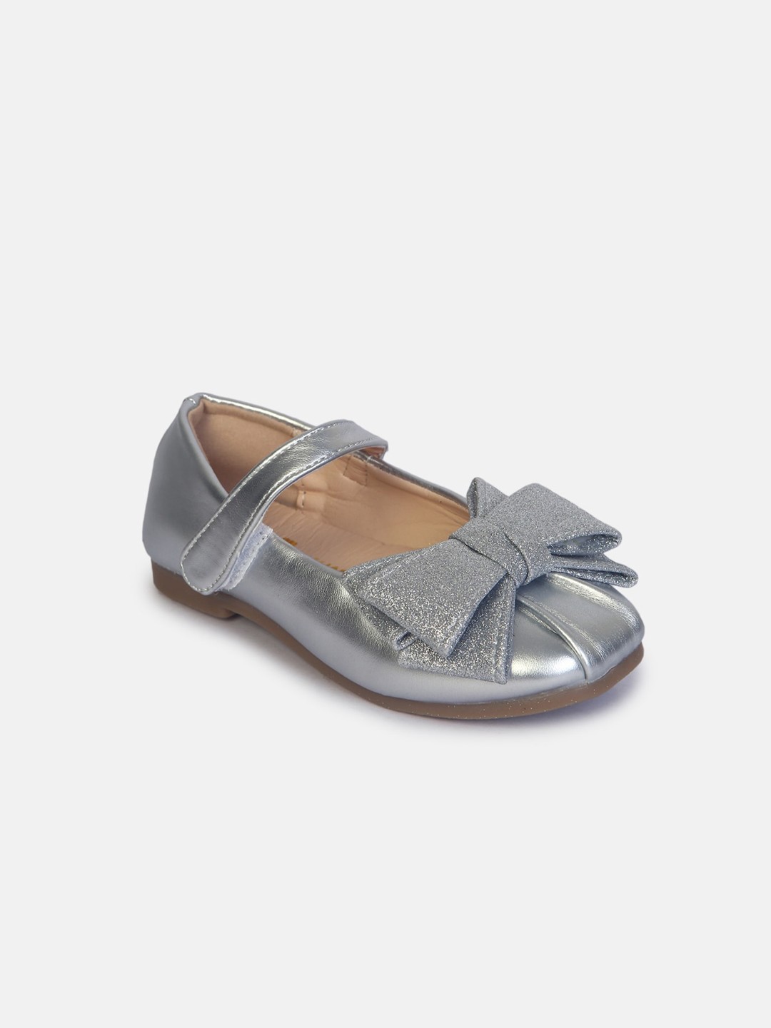 

Hopscotch Girls Silver-Toned Bows Flats